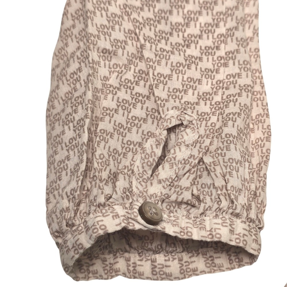 Stella McCartney for GapKids Girls Beige I Love You Cotton Blouse Top Size 10 L - Picture 5 of 6